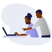 Companies contributing to open source - Two black men using laptop